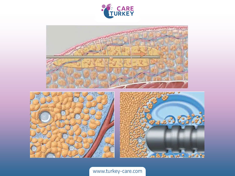 الفرق بين شفط الدهون العادي والفيزر-صورة توضيحية لتقنية الفيزر أثناء تفتيت الدهون بالموجات فوق الصوتية