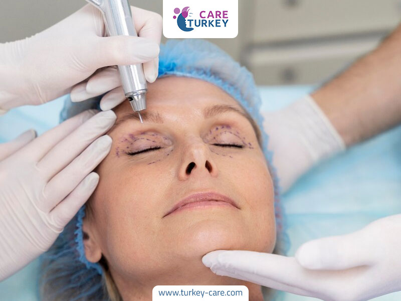 يبدأ الطبيب بإجراء شقوق دقيقة على طول خطوط الجفون الطبيعية (في الجفن العلوي أو السفلي حسب الحاجة