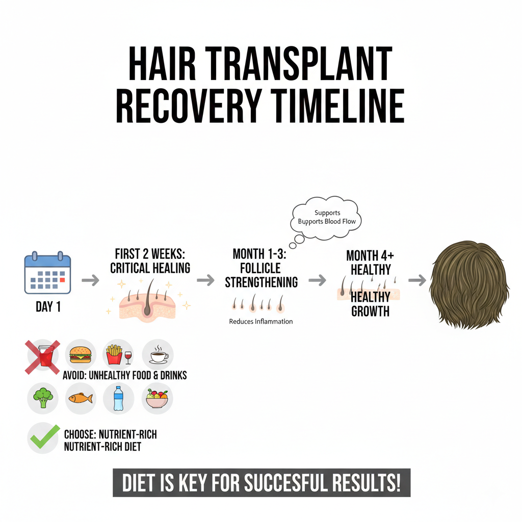 الأغذية الواجب تجنبها بعد زراعة الشعر