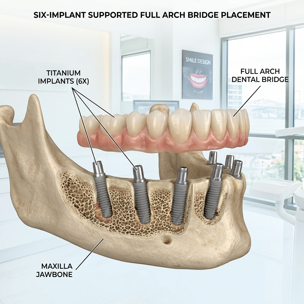 زراعة فك كامل All-on-6 في تركيا