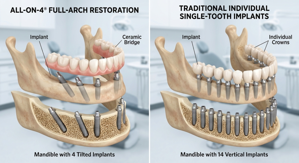 زراعة الأسنان بتقنية All-on-4
